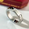 Anello d'amore in acciaio al titanio 18 carati per uomo e donna Fascia a vite con diamanti per gli amanti anelli di gioielli di lusso regalo 4mm 5mm 6mm