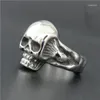 Cluster Anelli Drop Ship Size 7-11 Fashion Cool Mini Skull Ring Acciaio inossidabile 316L Lucidatura dei gioielli Biker da donna