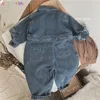 Strampler Cuttyful Frühling Herbst geboren Jungen Mädchen Cowboy Gebrochenes Loch Overalls Kleidung Baby Langarm Kinder 230907