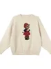 DeepTown Preppy Style Kawaii Bear Sweter Women Vintage Korean Cute Oversize skoczek żeńska college harajuku haftowana koszulka