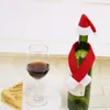 クリスマスの装飾2pcssetワインボトルカバーセットサンタクロース装飾帽子の素敵なクリエイティブホームエルクリスマスパーティーテーブル230907