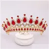 Hårsmycken Luxury Crystal Crown Bride Tiaras och S Queen Diadem Pageant Brudtillbehör 230202 Drop Delivery Hairjewelry Dhrwd