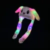 LED Winter Plush Hat Toy Airbag Colorful Light Glowing Head Warm Cap Moving Rabbit Ears Party Toys For Adults Children Cosplay Christmas Party Accessories Leverantör
