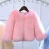 Jassen Mantel Bulu Palsu Anak Perempuan Mode Musim Dingin Pakaian Luar Anak anak Gaya Pendek Jaket Rubah Imitasi Hangat Mewah TZ649 230907