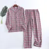 Pijamas masculinos xadrez design multi cores quente algodão flanela calças de mangas compridas pijamas para homens outono e inverno homewear pijamas conjuntos 230907