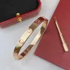 ca letter Classic bangles Gold Silver Nail designer Bracelet Titanium Steel Cuff bangle nlay Diamond Bracelets Womens Mens Love Je288f