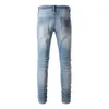 Demin Jean Amiirii Fashion Purple 2024 Jeans Mairir 626 Mens Embedded Diamond with Developed High Street Spot Patch Stretch Fit AQYU