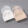 Geniş Memlu Şapkalar Kova Jaxmonoy Kabarık Tavşan Kürek Kabuklu Beanie Hat Kadınlar için Kış Sıcak Renkli Bayanlar Angora Karışım Kılcaları Ile Sparkle İplik 230907