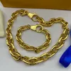 Hip Hop Nowy designerski naszyjnik Choker for unisex litera bransoletki złoty mężczyzna Kobiety Zestaw biżuterii Zestawy biżuterii z pudełkiem LVS13 -012