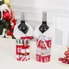 Kerstwijnhoes met strik Sneeuwvlok Gebreide fles Kleding Wijnfleshoes Kerstwijntas Kerstornament Decoratie