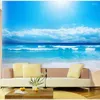 Sfondi stile casual artistico Sunny Beach Seascape Po adatto per soggiorno e camera da letto Carta da parati murale