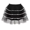 Kjolar sexiga ruffles skiktade för kvinnor band trim punk tutu kjol korsett dans mini plus size cosplay