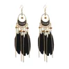 Dangle Earrings Women Faux Feather Bohemian Fringe Tassel Long Drop Dangling For Female Girls Boho Jewelry Accessories