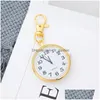 Keychains Lanyards sjuksköterska Pocket Watch KeyChain Waterproof Digital Quartz Creative Gift Key Chain Keyring Drop Delivery Fashio Dhgarden Dh39q