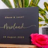 Outros suprimentos para festas de eventos Livro de convidados de casamento personalizado Design elegante horizontal branco/preto Livro de convidados Memória de casamento Po Álbum Presente de aniversário 230907