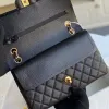 High-end kvalitet kvällspåsar lyxvaror designer axel väska kvinna kaviar läder crossbody väskor mode kedja väskor damväska