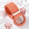 Fashion Boho Orange Elastic Wide Belt Women's Waistband Summer Beach Style PP Straw Braided Belts Female Dress Shirt Waist Belt