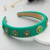 Headbands Bohemian Baroque Beads Knitted Handmade Sponge Padded Hairbands For Women Girls Hair Accessories 230907