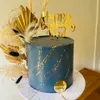 Autres fournitures de fête d'événement Custom Cake Topper Acrylique Miroir Lettre Gâteau Décor Nom personnalisé et date Gold Joyeux anniversaire Décoration de gâteau pour le mariage 230907