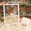 Autres fournitures de fête d'événement Ourwarm Livre d'or de mariage pour signe d'invité Boîte de livre d'or en bois blanc avec 71 coeurs en bois pour la décoration de cadeau de mariage d'anniversaire 230907