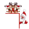 Christmas Decorations Door Frame Decoration Santa Claus Wooden Happy Year Trim Wood Xmas Decor 230907