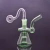 Günstigste Mini-Glasbongs Ölbrenner Dab Rigs 14 mm weiblich rosa lila Matrix Perc Kleine Bubbler Becher Bong Wasserpfeifen mit gebogenem Öl LL