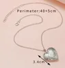 Anhänger Halsketten Gold Silber Farbe DIY Schwimmendes Medaillon Herzform Muster Halskette Weibliche Damen Damen Mädchen Geschenk Modeschmuck Otumq