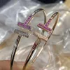 T Designer T1 Banlge med Diamond Chain Armband Halsband Studörhängen Set 925 Sterlling Silver Jewelry Classic Fashion Women Lu247G