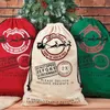 Santa Sacks Personalized Children Gifts Toys Drawstring Christmas Bag Large Candy Cane Bags Holiday Party Pack 38 Styles 908