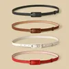 Multi-color Lady's Slender Thin Belt Square Head Pin Buckle Women Waist Belt Elastic Waist Belt Candy Color Jeans Buckle Belt