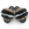 Slippers فرو شرائح للنساء النعال النعال النعال تتخبط النساء أحذية الجملة كبيرة الحجم 44 45 فاخرة منصة الفراء الحقيقية النعال 230907