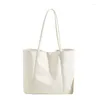 Kvällspåsar Spring Women's Bag Soft Leather Solid Color One Shoulder Tote Stor kapacitet Studentföretag som bär mamma