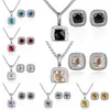 18k gold Plated Garnet Women Necklace Set Luxury and Designer Diamond Jewelry Stud Earrings Wedding Party Fashion191R