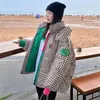 Kvinnors dike rockar vinterhundstoth huva bomullsjacka kvinnor harajuku mode casual lös kappa med fickdragare förtjockat bröd