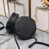 Caviar Leather Designer Shoulder Bag Vinyle Cute Mini Round Bags Women Crossbody Bag Classic Chain Flap Handbags Fashion Cross Body Purse Vintage Luxury Handbag