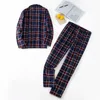 Pijamas masculinos casa ternos calças de mangas compridas ternos para outono e inverno pijamas para homens flanela xadrez design pijamas para homem 230907