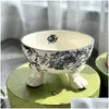 Dog Bowls matare Designer Ceramics Cat Letter G med stand för mat och vatten förhöjd maträtt Anti-upphöjd husdjursmatare PS1819 Drop Deliv Dhoan