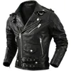 Herren Leder Faux Schwarz Motorrad Stil Frühling Jacke Plus Größe 4XL Natürliche Schaffell Herbst Slim Fit Kurze Echte Mäntel 230908