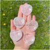 Party Favor Natuurlijk Hart Kristal Steen Duim Mas Energie Yoga Healing Gemstone Craft Gift 40Mm Drop Delivery Home Garden Fes Dhgarden Dhtl9