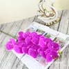 Flores decorativas 11 CABEZA TOUCHO REAL ARMA A LA Silicona Artificial Mariposa Orchid Mano de Látex Phalaenopsis de boda de látex 10 piezas