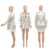 Robes décontractées WUHE Sexy Girl Bodycon Mini robe irrégulière pour femmes manches longues été 2023 Party Club Silks Night