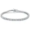 Quality 4A Entire 3mm 4mm CZ Tennis Bracelet In Real Solid 925 Sterling Silver Classial Jewelry 2pcs Lot264U