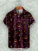 Men's Casual Shirts Happy Halloween Shirt Holiday Cosplay High Quality Button Up Tops Streetwear Pumpkin Head for Men 2023 Party 230907