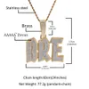 Pendant Necklaces THE BLING KING Double Layer Initial Letters Pendant Micro Paved Cubic Zirconia Personalized NamePlate Necklace Hiphop Jewelry 230908