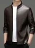 Men's Leather Faux Baseball Collar Coat Spring and Autumn HighEnd Motorcycle Leisure Jacket Men 230908