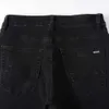 Lila jeans herr mode jean 2024 demin high street amiirii modemärke svart trasig patch elastisk smal #849 42a4