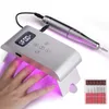 Prego manicure conjunto 35000rpm máquina de broca elétrica display lcd recarregável secador lâmpada para gel portátil remover ferramentas polonês 230907