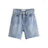 Kvinnors jeans kvinnor sommar denim shorts Bermuda baggy smal mode hög midja Tassel tätt fempunkt tvättade sexiga kvinnliga kvinnliga mokijins