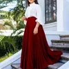 Skirts Elegant Pleated For Women High Waisted Floor Length Solid Fashion Ladies Birthday Party Dinner Wear Clothes Bottom