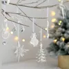 Decorações de Natal Árvore Pendurada Pingentes Glitter Pequeno Xmas Deer Oranments Elk Feliz Decoração Feliz Ano Branco 230907